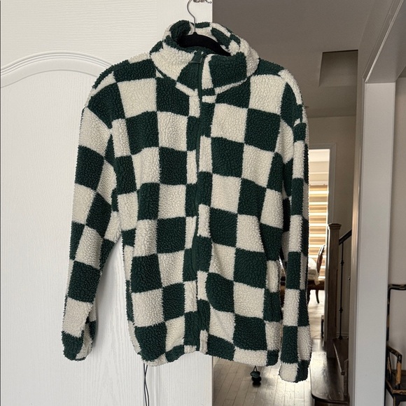 Sweaters - Checkered Fleece Jacket